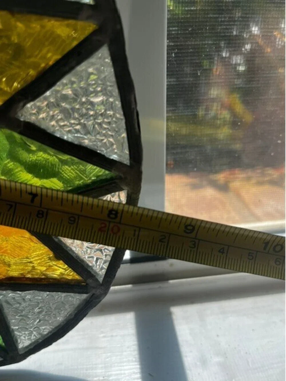 Handmade Stained Glass Sun Face Suncatcher Window Decor